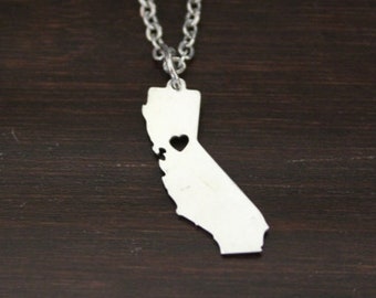 California Necklace-CA Necklace-California Jewelry-CA Jewelry-California Lover-California State-State Necklace-Home Necklace-US State-I/B/H