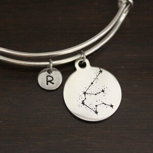 Aquarius Bangle - Aquarius Jewelry - Aquarius Gift - Star Sign - Zodiac Bangle-Zodiac Jewelry-Astrological Sign-Constellation Jewelry-I/B/H