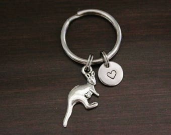 Kangaroo Key Ring/ Keychain / Zipper Pull - Kangaroo Gift - Kangaroo Lover - Austrialia Gift - Aussie Gift - I/B/H