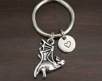 Bat Key Ring/ Keychain / Zipper Pull - Bat Charm - Bat Lover - Vampire Keychain - Halloween Themed Keychain - Flying Bat Keychain - I/B/H