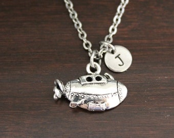 Submarine Necklace - Submarine Lover - Submarine Jewelry - Navy Necklace - Underwater Vehicle - Sailor Jewelry - Water Boat - I/B/H