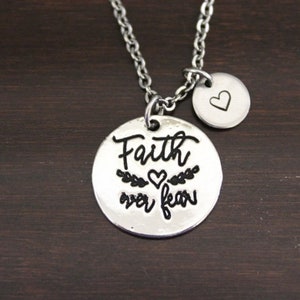 Faith Over Fear Necklace - Faith Over Fear Jewelry - Motivational Jewelry - Inspirational Necklace - Inspire - Simple Necklace - I/B/H