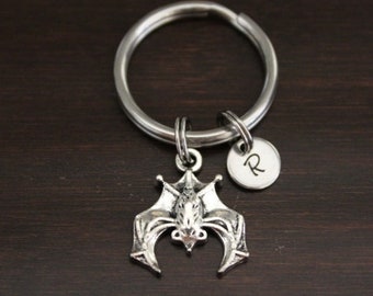 Bat Key Ring/ Keychain / Zipper Pull - Bat Charm - Bat Lover - Vampire Keychain - Halloween Themed Keychain - Flying Bat Keychain - I/B/H