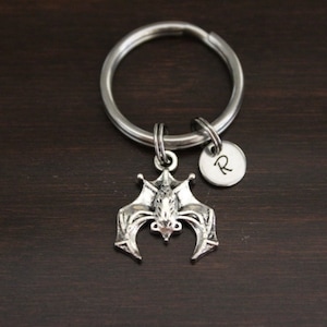 Bat Key Ring/ Keychain / Zipper Pull - Bat Charm - Bat Lover - Vampire Keychain - Halloween Themed Keychain - Flying Bat Keychain - I/B/H