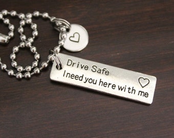 Drive Safe I Need You Here With Me Rear View Mirror Hang-Trucker Gift-Sweet 16-Husband Gift-Driver Gift-New Driver Gift-New License Gift