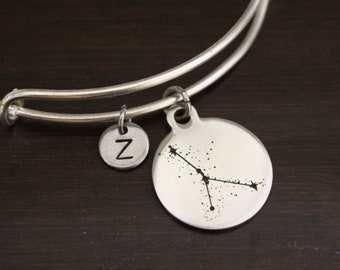 Cancer Bangle - Cancer Jewelry - Cancer Gift - Star Sign - Zodiac Bangle-Zodiac Jewelry-Astrological Sign-Constellation Jewelry-I/B/H