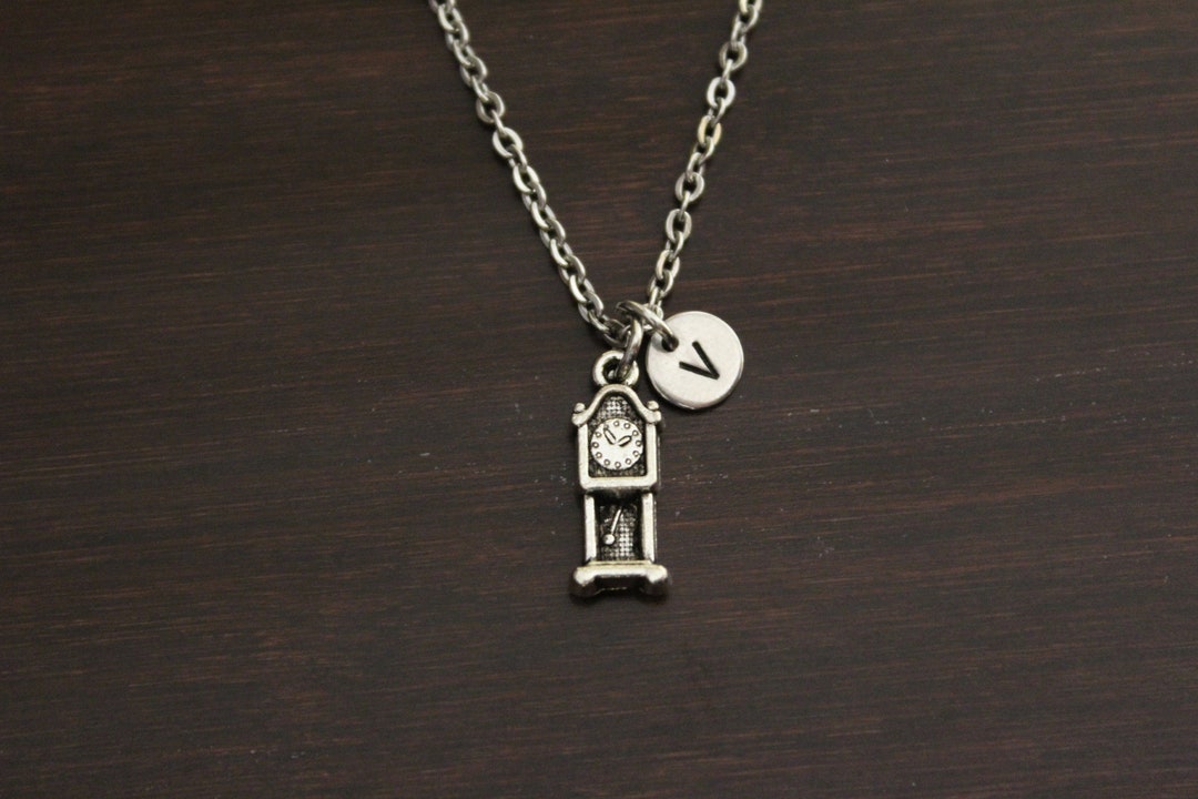 Grandfather Clock Necklace Clock Charm Gift Clock Lover Etsy