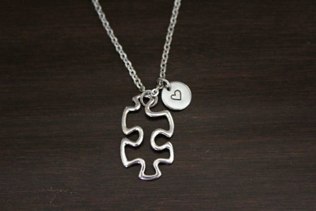 Puzzle Piece Necklace Puzzle Piece Jewelry Puzzle Charm Etsy