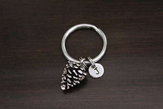 Pinecone Tree Key Ring/ Keychain / Zipper Pull - Pine Cone Keychain -…