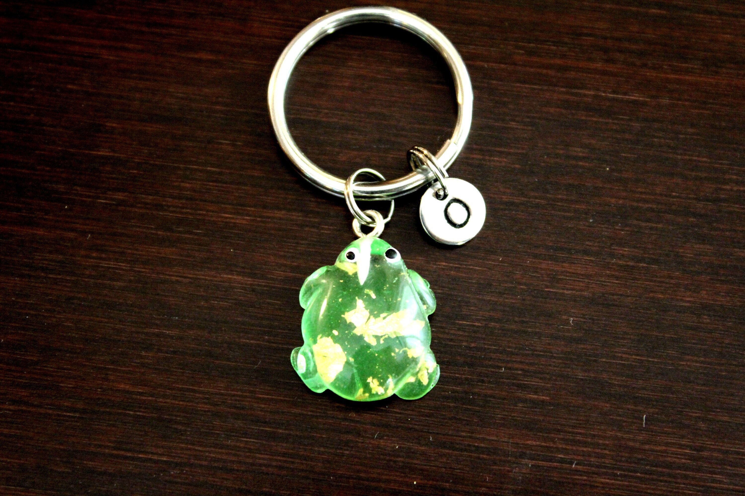 Green Frog Key Ring/ Keychain / Zipper Pull - Frog Gift - Frog