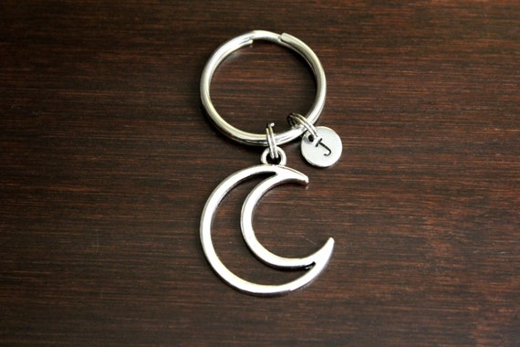 Moon Key Ring/ Keychain / Zipper Pull - Moon Lover - Outer Space