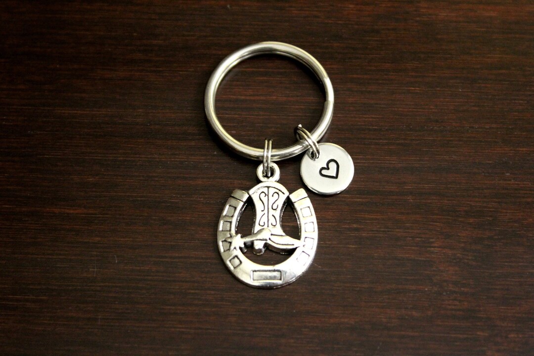 Cowboy Key Rings Cowboy Boot Horseshoe Key Ring/ Keychain / Zipper Pull - Boot Keychain ...