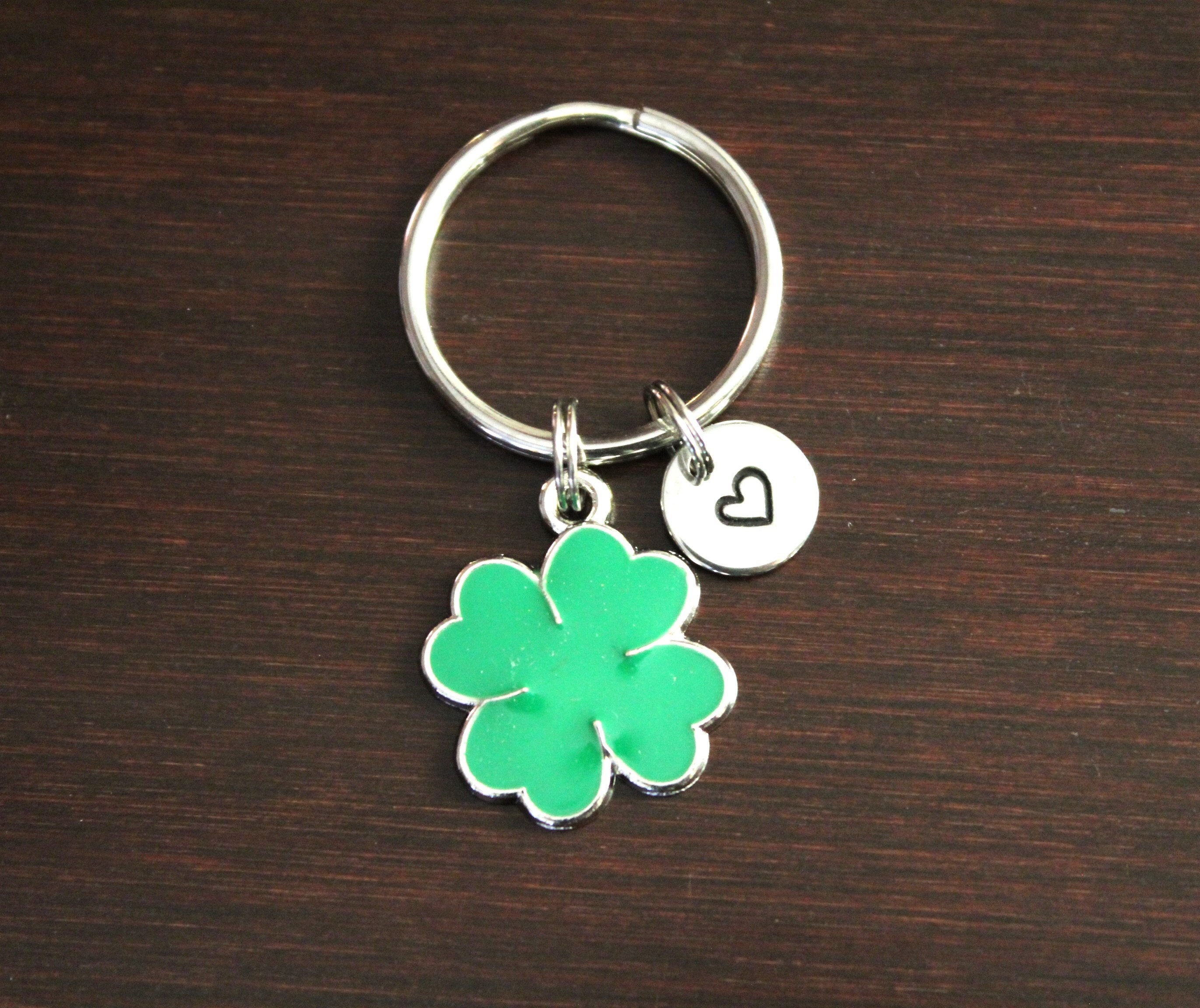 Green Four Leaf Clover Key Ring/ Keychain / Zipper Pull - Clover