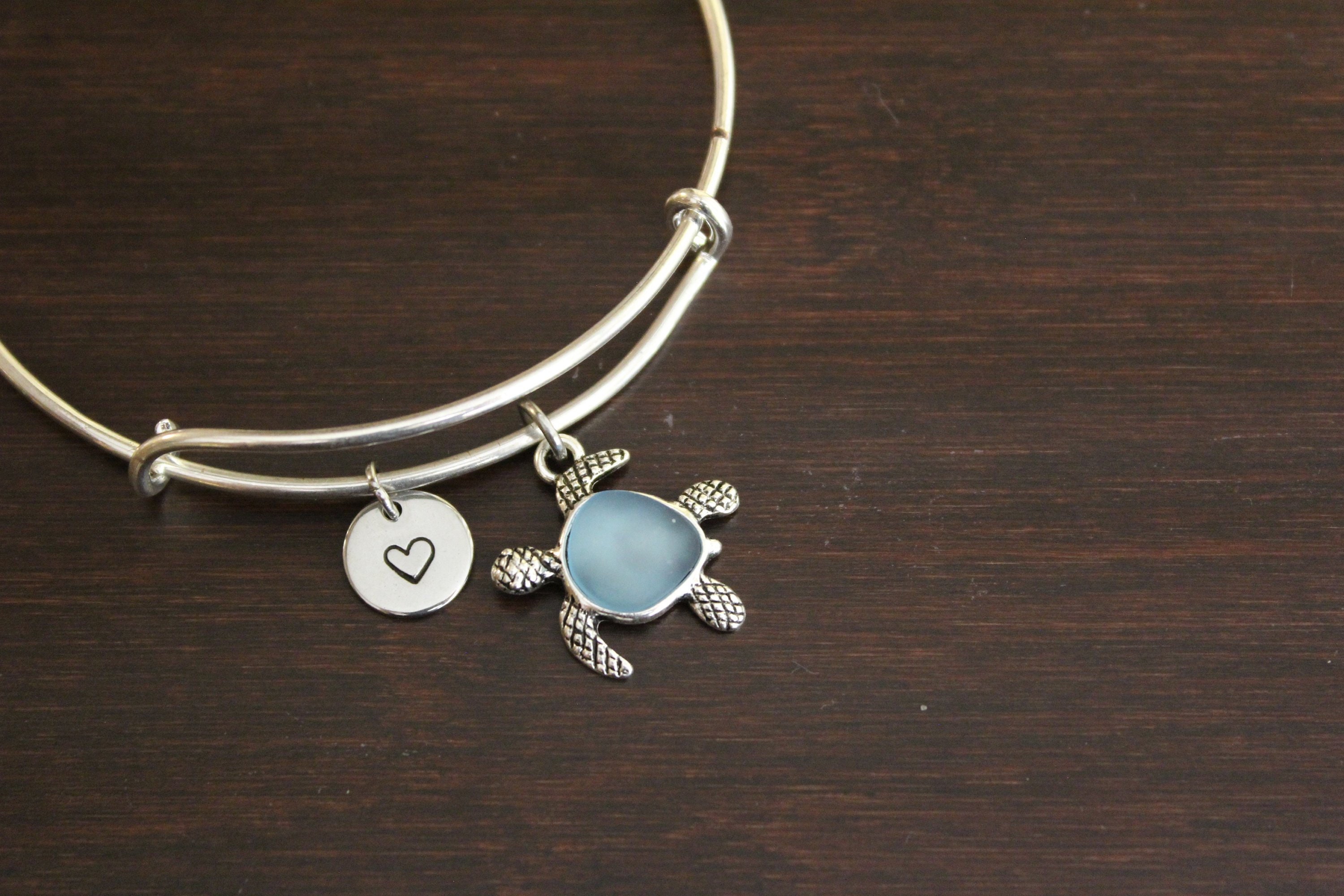 Turtle Bangle Bracelet - Sea Turtle Jewelry - Animal Lover Gift- Beach Gift - Sea Gift - Ocean Gift - Aquatic Gift - Blue Original- I/B/H