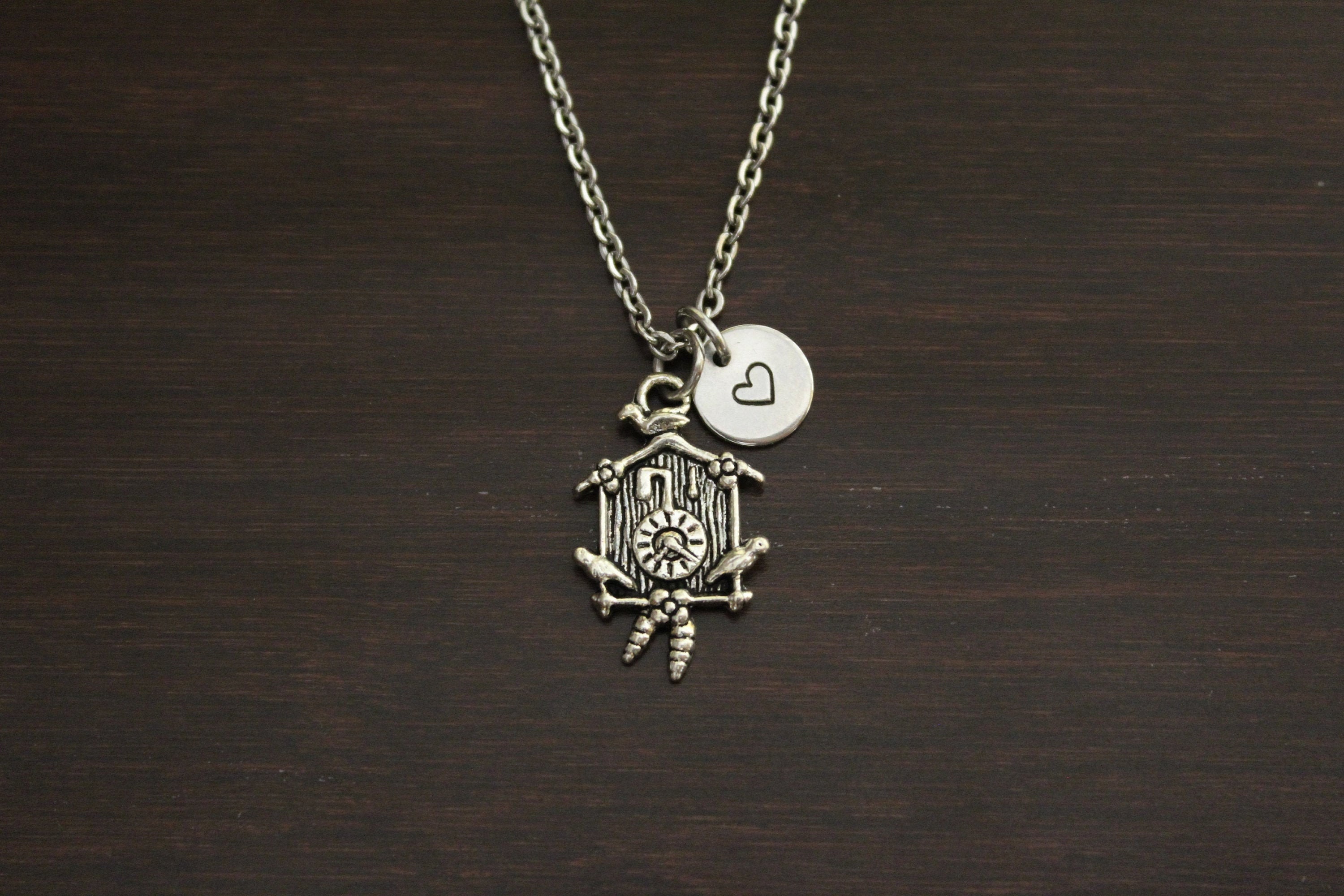 Charme Pendentif Horloge Coucou Vintage En Argent Sterling 925 - Poids 3,0g - Allemagne
