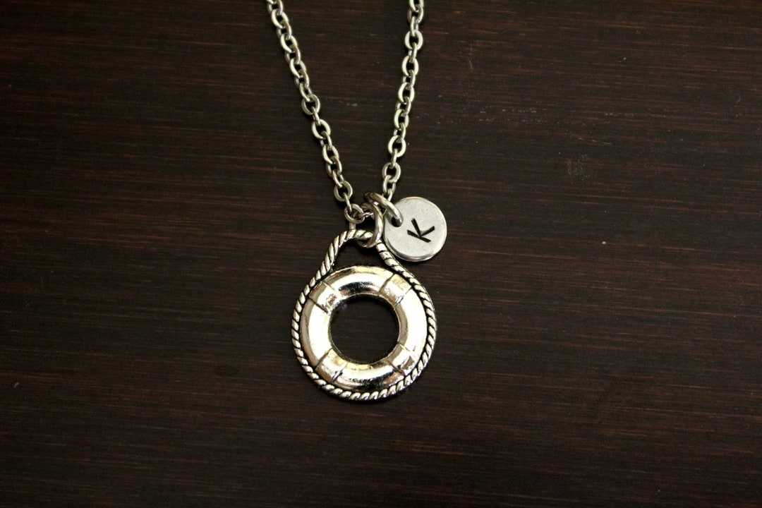 Live Ring Necklace Life Saver Live Preserver Jewelry Life Guard Gift