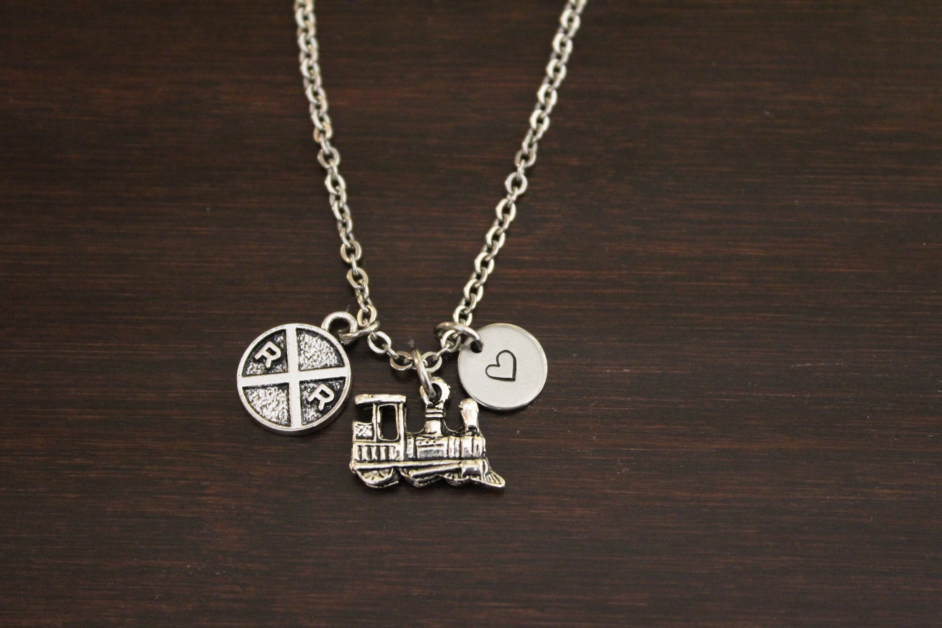 Train Necklace Railroad Necklace Train Jewelry Railroad Etsy