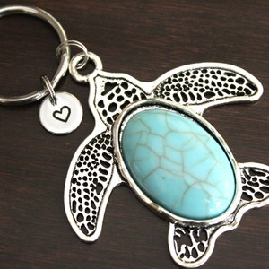 Turquoise Turtle LARGE Key Ring/ Keychain / Zipper Pull - Sea Turtle Gift - Sea Turtle Lover - Aquarium Keychain - Ocean Lover - I/B/H