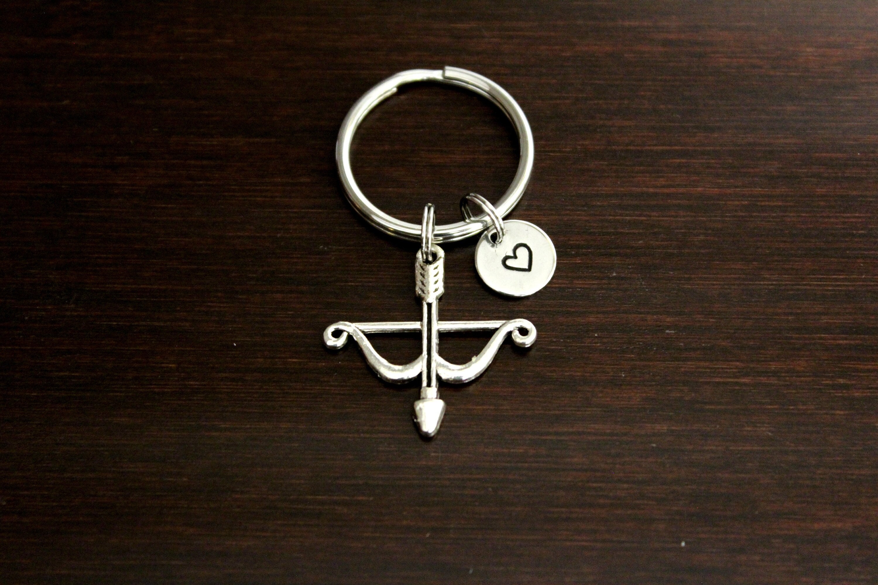 Bow Key Ring/ Keychain / Zipper Pull - Arrow Keychain - Cupid's
