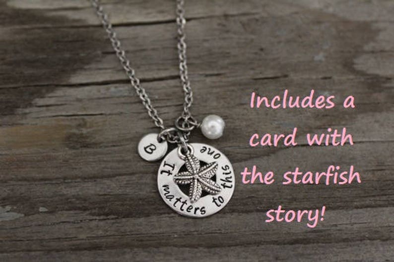 It Matters To This One Starfish Necklace Foster Care Necklace Foster Parent Necklace Adoption Necklace Social Worker Gift Adoptee image 1