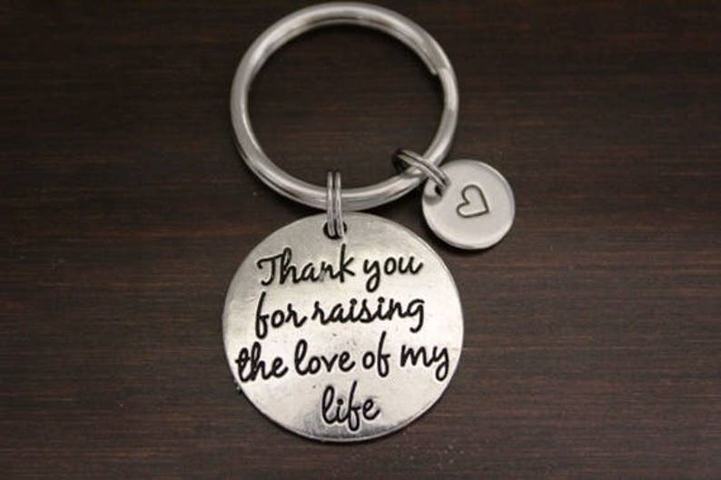 Thank You For Raising The Love Of My Life Key Ring/ Keychain / Zipper Pull-Mother in Law Keychain-Mother in Law Gift-Mother Keychain I/B/H image 1