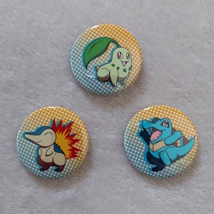 1.5in Johto Starter Pin