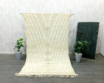 Handmade Custom white rug white beniourain rug custom berber rug custom wool rug custom moroccan rug custom handmade rug