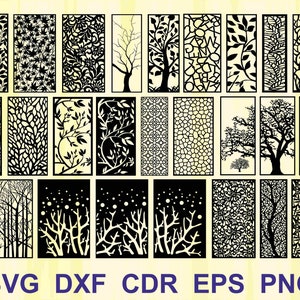 Svg bloem decoratief wandpaneel, schermpartities Cricut bestand, Dxf Floral Room Divider, deurpaneel, laser- en plasmasnijden bestand CDR