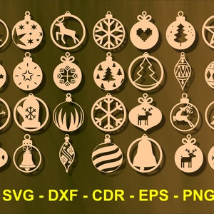 Christmas balls vector, Glowforge Vector Cut Files, Christmas tree decorations, Christmas wood toys, SVg files for cricut, DXF, PNG