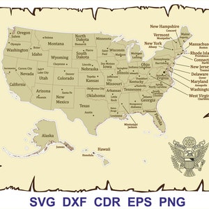 アメリカ地図ベクター、アメリカ地図、アメリカ地図 png、ヴィンテージ地図 png、古地図、アメリカ地図 png、レーザーカットファイル、アメリカ地図 eps、cdr、png、アメリカ地図クリップアート、アメリカ地図 svg