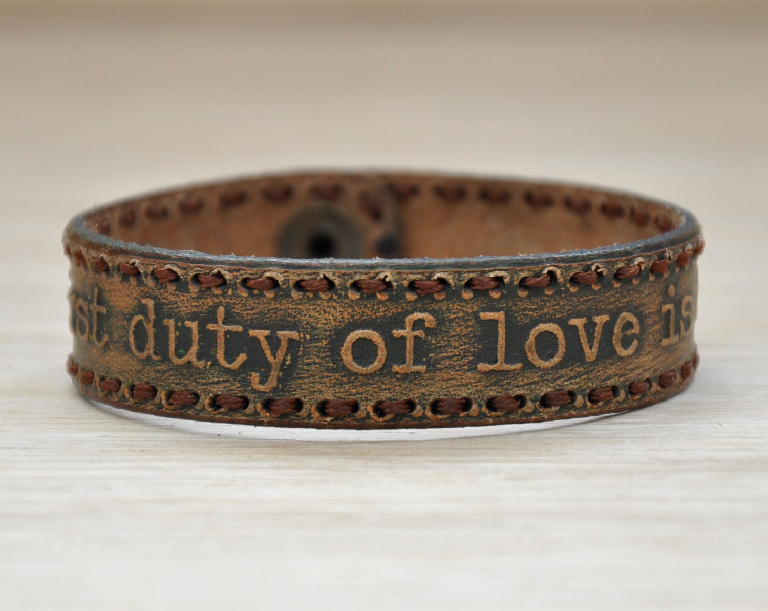 Personalized Leather Bracelet Mens Bracelet Embossed Etsy