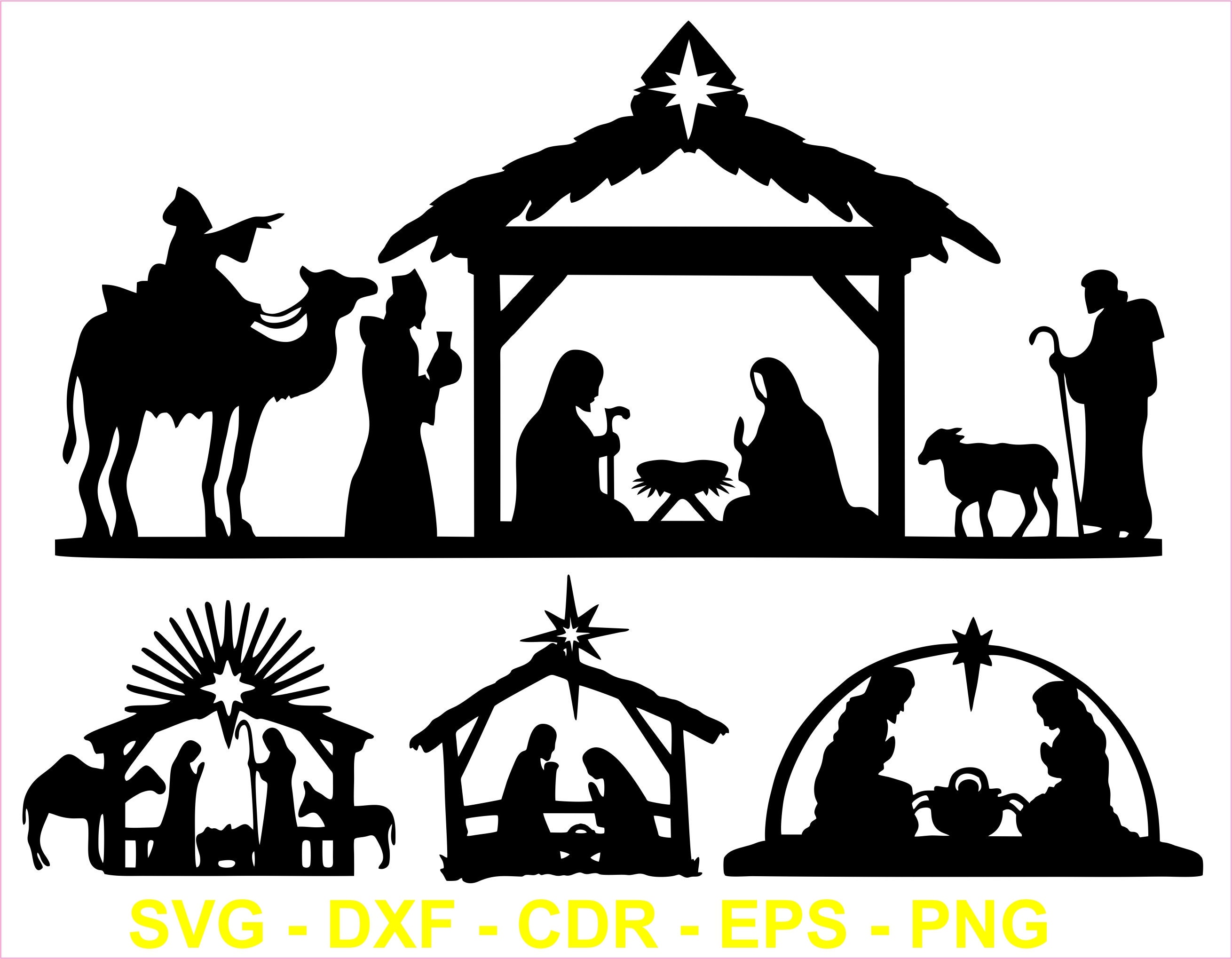 Nativity Scene Vector Christmas Balls Vector Christmas Tree - Etsy