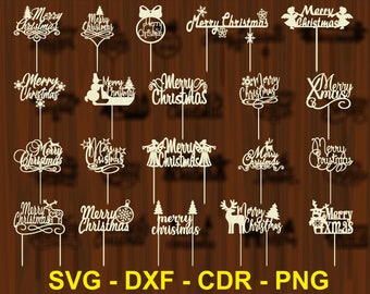 Topper de pastel de Navidad svg, Topper de pastel de Navidad para CNC, Topper de pastel de Año Nuevo, archivos SVG para cricut,glowforge,DXF,EPS,cdr,cnc,corte láser