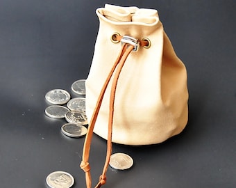 Sac pour dés en cuir, pochette pour pièces de monnaie vintage, pochette en cuir faite main pour M&D, GN, sac à cordon de style médiéval, pochette à cordon en cuir