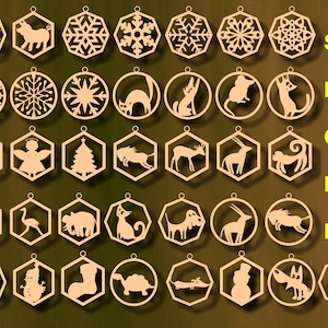 Christmas balls vector, Glowforge Vector Cut Files, Christmas tree decorations, Christmas wood toys, SVg files for cricut, DXF, PNG