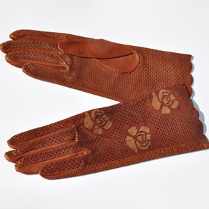 Unlined perforated leather gloves Elegant leather gloves Ladies gloves Classic gloves Gift for woman Christmas gift for woman