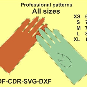 Leather gloves patterns All sizes, Gloves PDF, Leather Gloves vector, Leather Gloves Clipart, Files for Cricut, Files For Silhouette