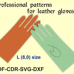 Leather gloves patterns, Size L (8,0), Gloves PDF, Leather Gloves vector, Leather Gloves Clipart, Files for Cricut, Cut Files For Silhouette