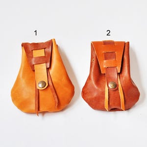 Small Leather Drawstring Pouch  – Handmade Coin Bag, Dice Pouch, Jewelry Storage Sack