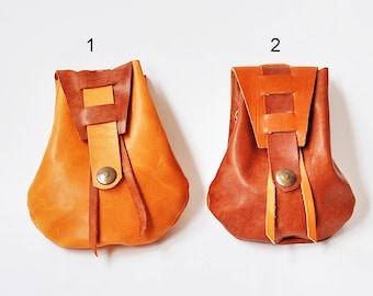 Petite pochette en cuir avec cordon de serrage - sac pour pièces de monnaie fait main, pochette pour dés, sac de rangement pour bijoux