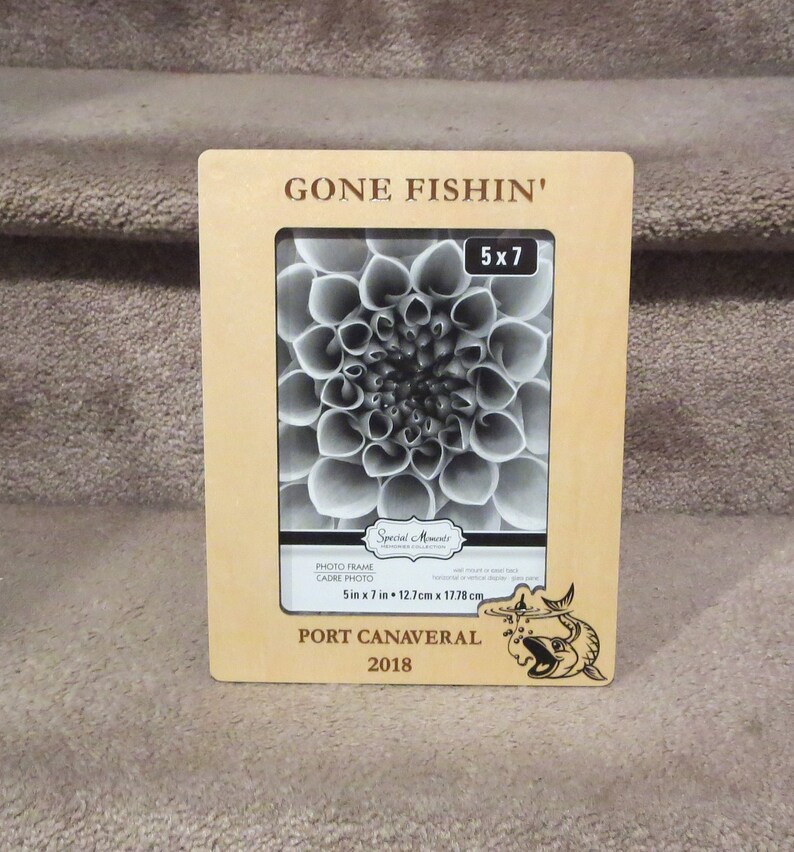 Gone Fishing Picture Frame 5x7 Vertical Or Horizontal Image 0