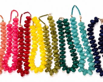 Chunky Beaded Necklace | Colorful Statement Necklace | Bold Resin Beads | Summer Jewelry | Vacation Necklace | Gift for Her | Beadsomnia