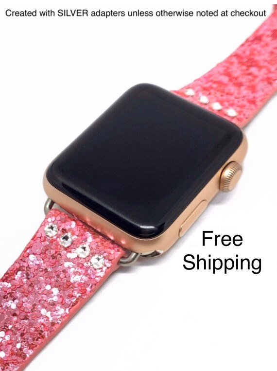 Pink Glitter Apple Watch Band 38mm 42mm 40mm 44mm 38 40 42 44 Etsy