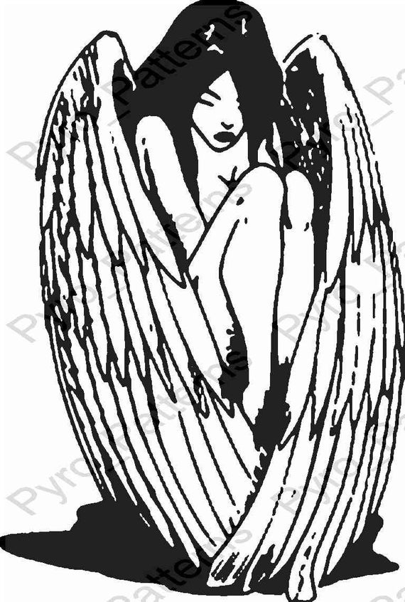 Pyrography Wood burning Angel Pattern Printable Stencil Etsy