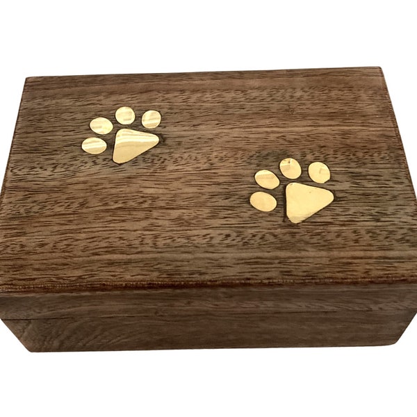 Pet Urn Wood Dog or Cat Ashes Box