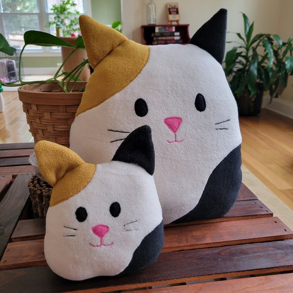 Calico Cat Friend Sewing Pattern, 16-inch soft friend, DIY Cute Kawaii Squish Cat Kitten, Stuffed Animal Pillow, Easy Digital Sewing Pattern