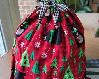 Reusable Fabric Drawstring Gift Bag Sewing Tutorial, Easy 20-minute Sewing Pattern for Eco-Friendly Cloth Gift Bags, Christmas and Birthday
