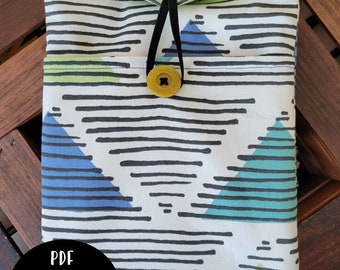 Padrão e tutorial de costura para capa acolchoada para livro, padrão de costura fácil, acessório para livro, acessório para tablet, acessório para leitor eletrônico, presente para amante de livros