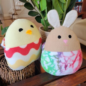 Chick & Bunny Överraskningspåskägg, Enkla och Roliga Nybörjarinstruktioner, Kawaii Djur Squish, DIY Plyschdocka Leksak, Digitalt Symönster