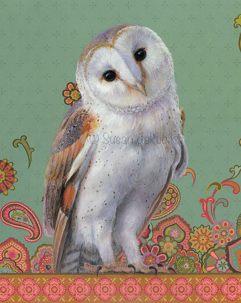 Barn Owl Painting Owl Art Barn Owl Print of Original Acrylic Etsy